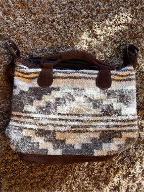 Brown and Cream Patterned Women’s Tote Bag